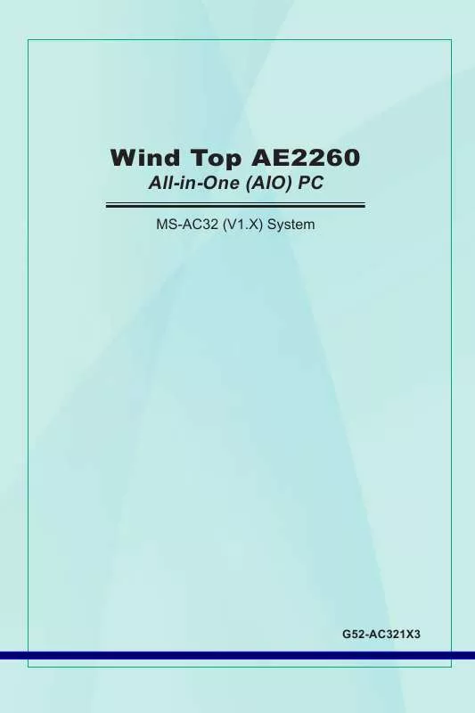 Mode d'emploi MSI WIND TOP AE2260