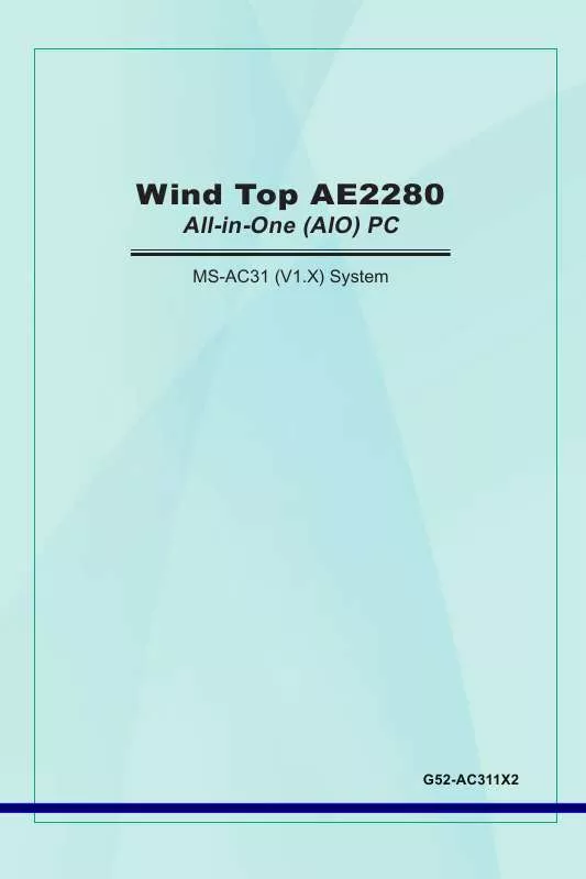 Mode d'emploi MSI WIND TOP AE2280