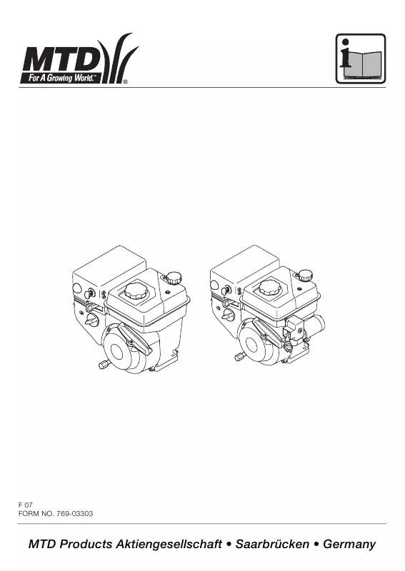 Mode d'emploi MTD HORIZONTAL ENGINES 165,170,365,370 FOR 2-STAGE SNOWTHROWERS