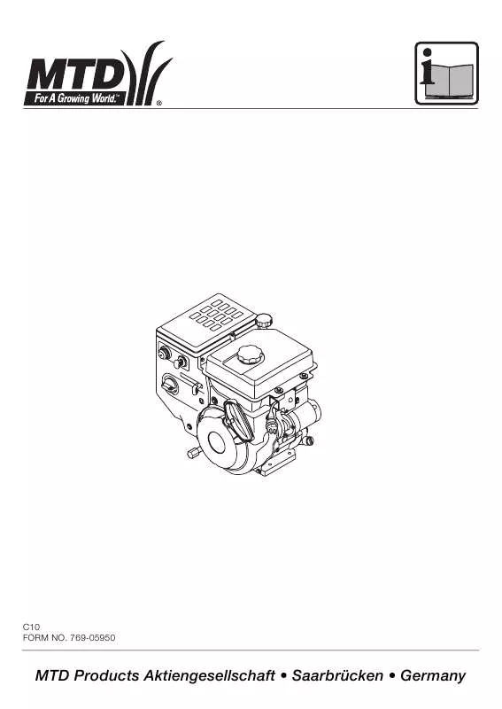 Mode d'emploi MTD HORIZONTAL ENGINES 478-483-490 FOR 2-STAGE SNOWTHROWERS