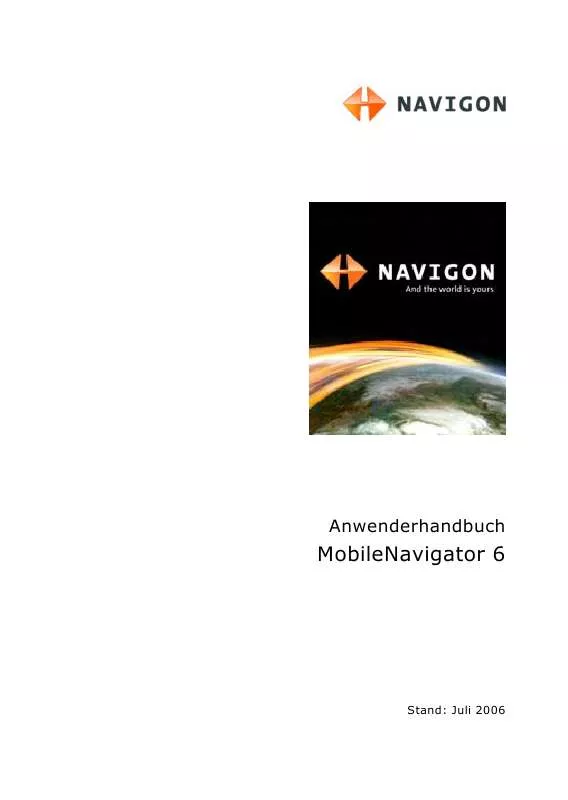 Mode d'emploi NAVIGON MOBILENAVIGATOR 6