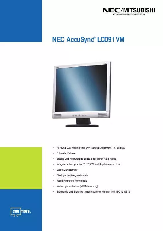 Mode d'emploi NEC LCD91VM