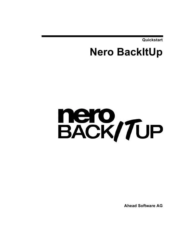 Mode d'emploi NERO BACKITUP