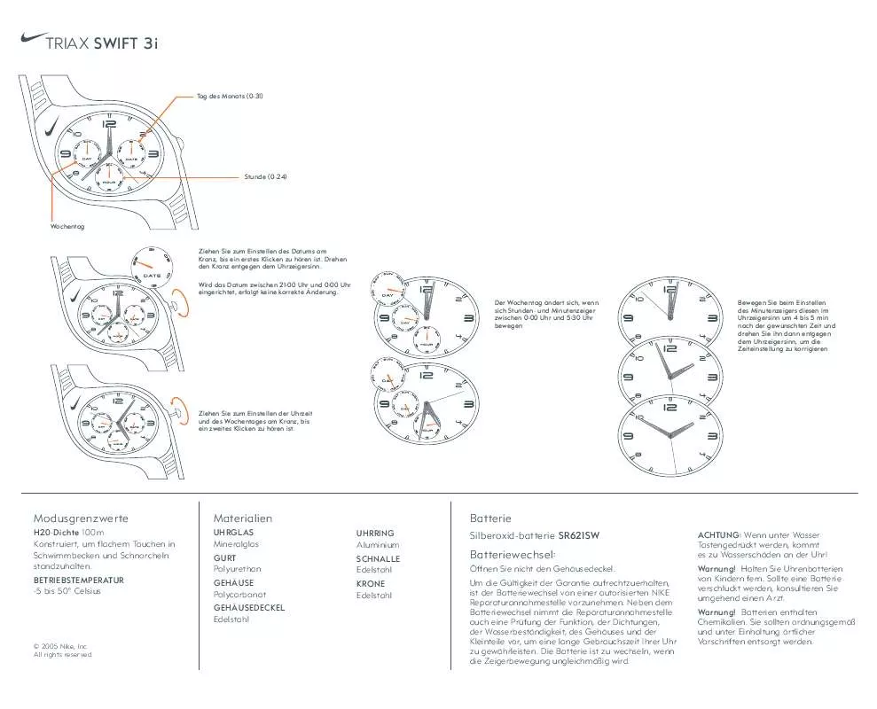 Mode d'emploi NIKE TRIAX SWIFT 3I