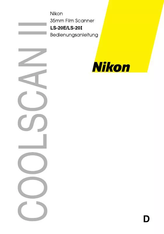 Mode d'emploi NIKON COOLSCAN II