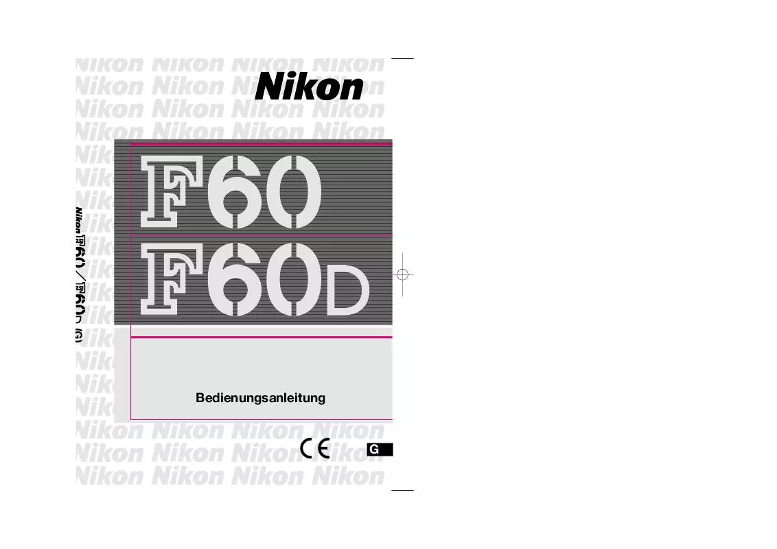Mode d'emploi NIKON F60D