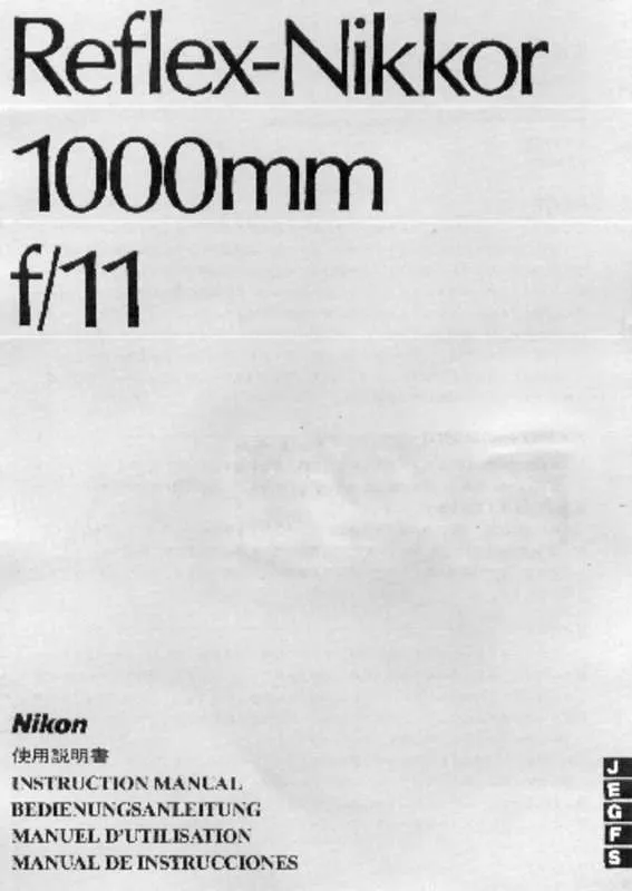 Mode d'emploi NIKON REFLEX - NIKKOR 1000MM F/11