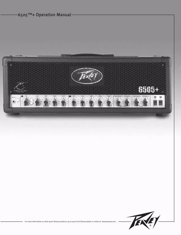 Mode d'emploi PEAVEY 6505 PLUS