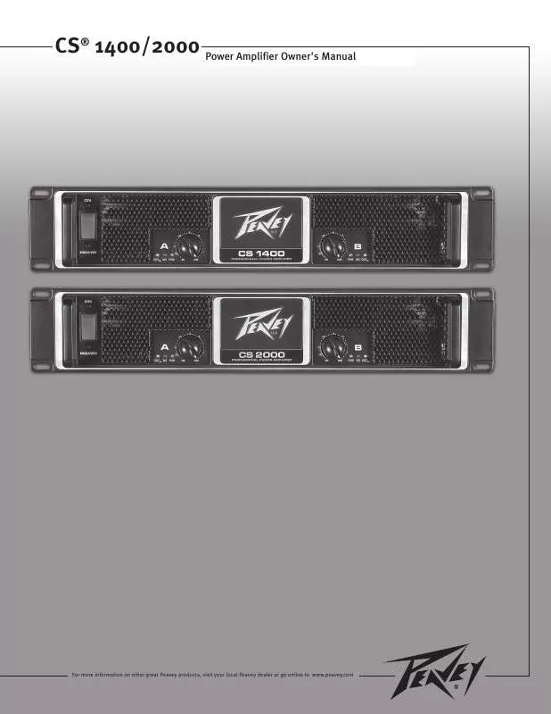 Mode d'emploi PEAVEY CS 1400