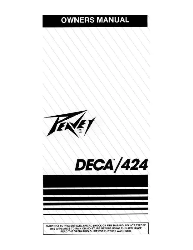 Mode d'emploi PEAVEY DECA 424