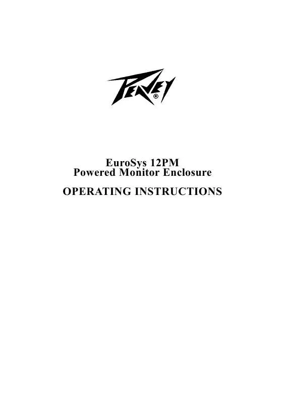 Mode d'emploi PEAVEY EUROSYS 12PM