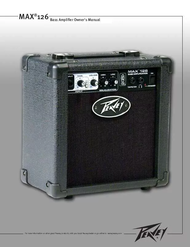 Mode d'emploi PEAVEY MAX 126