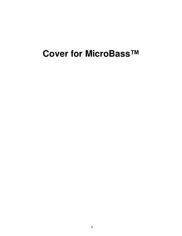 Mode d'emploi PEAVEY MICROBASS