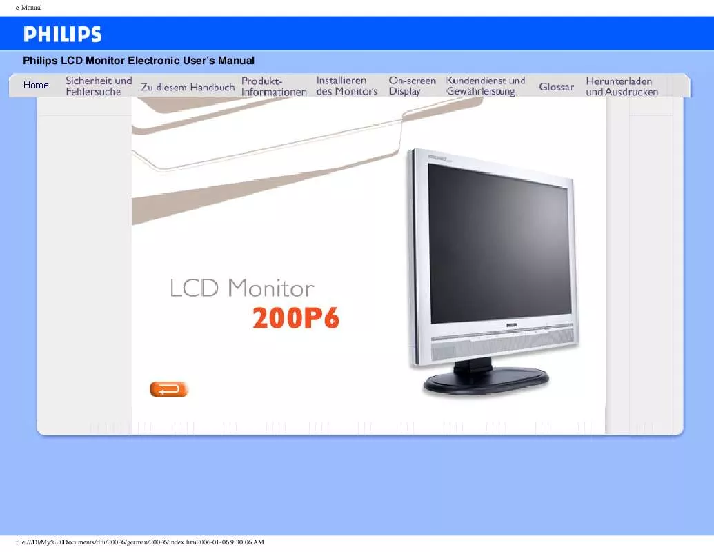 Mode d'emploi PHILIPS 200P6IS