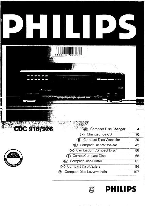 Mode d'emploi PHILIPS CDC926