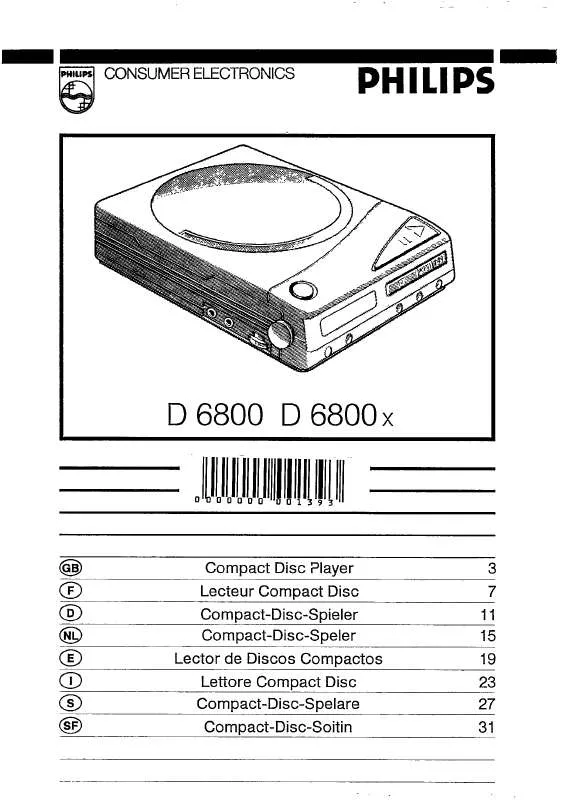 Mode d'emploi PHILIPS D6800X