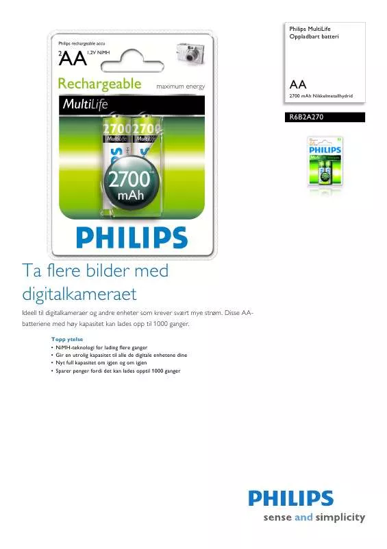 Mode d'emploi PHILIPS LR03P4B