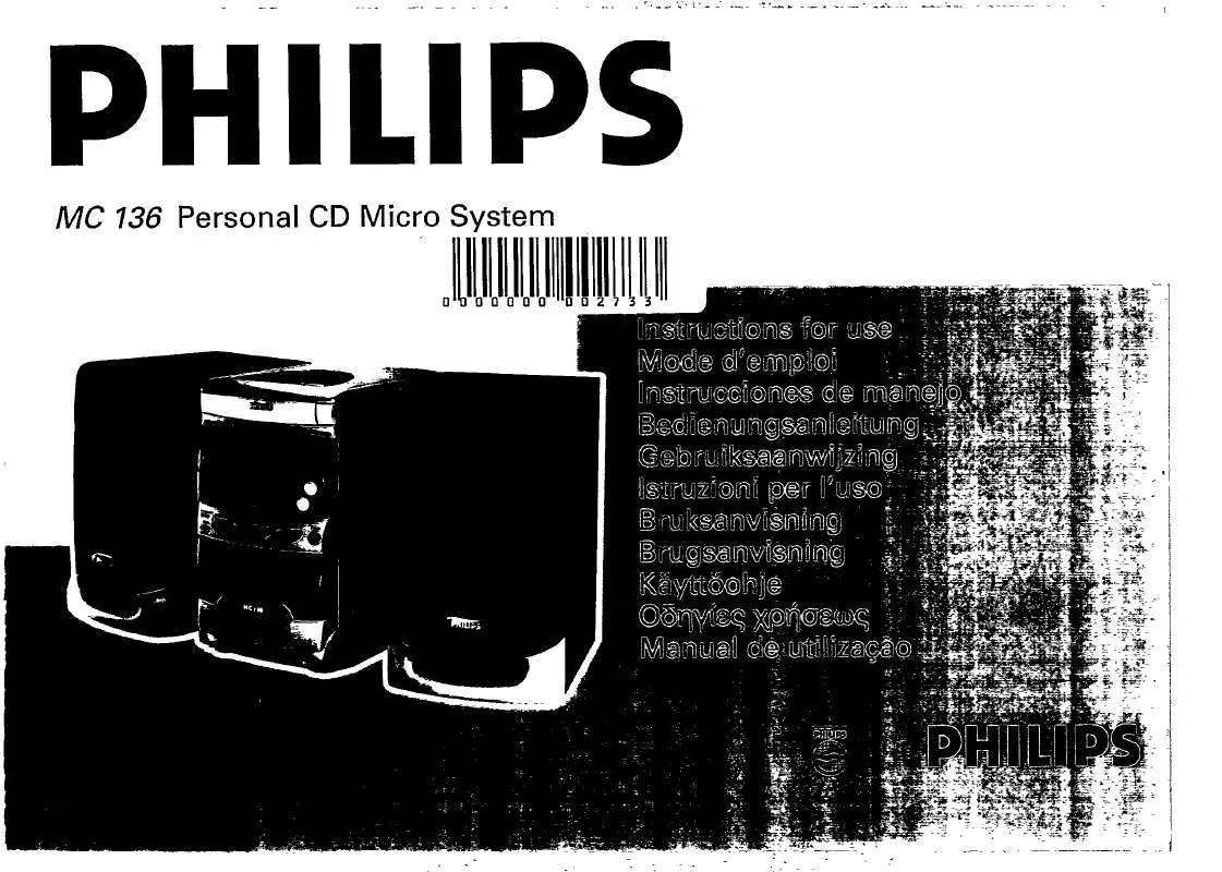 Mode d'emploi PHILIPS MC136