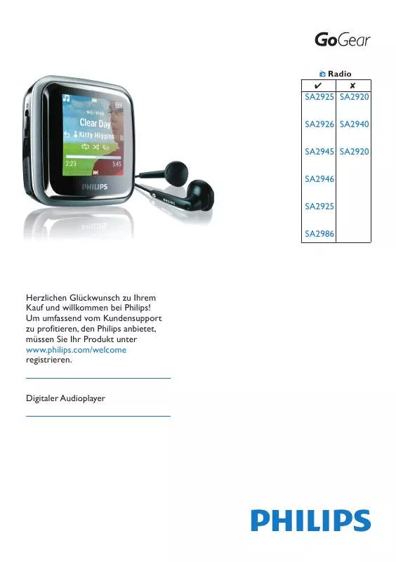 Mode d'emploi PHILIPS SA2980