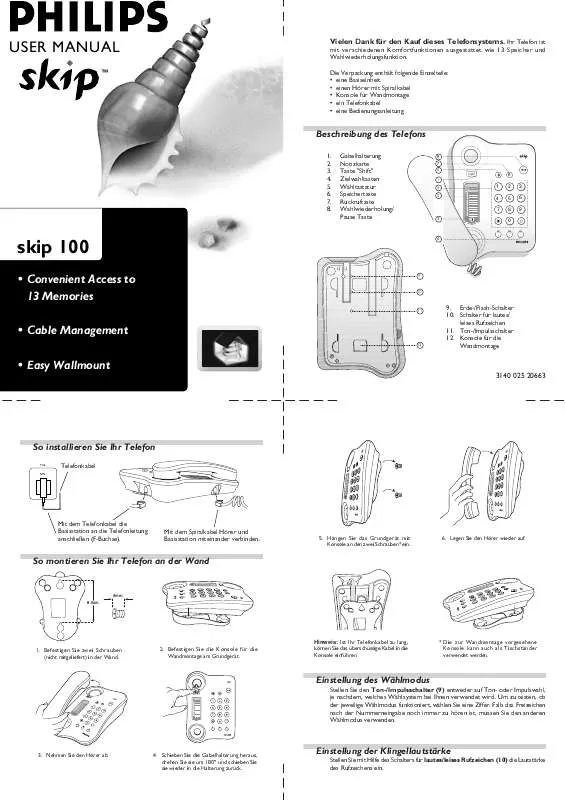 Mode d'emploi PHILIPS TD9063