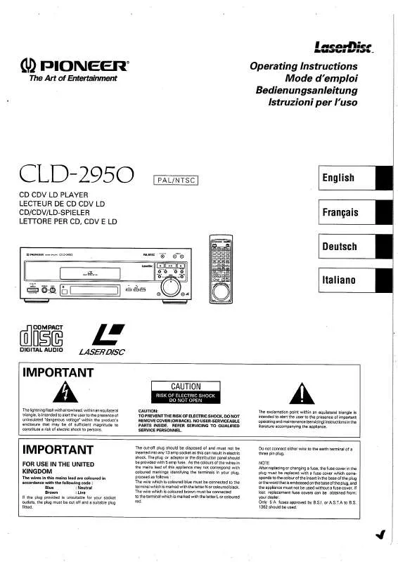 Mode d'emploi PIONEER CLD-2950