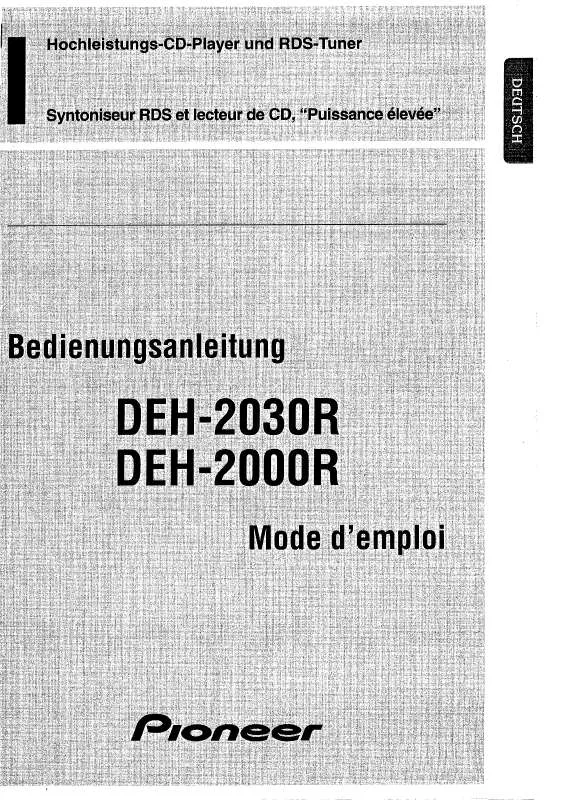 Mode d'emploi PIONEER DEH-2000R (GE)
