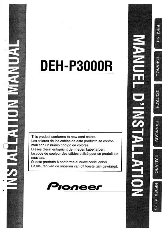 Mode d'emploi PIONEER DEH-P3000R