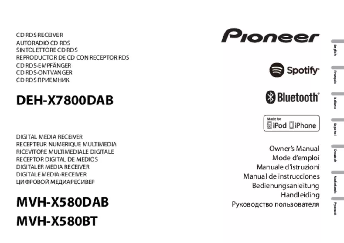 Mode d'emploi PIONEER DEH-X7800DAB