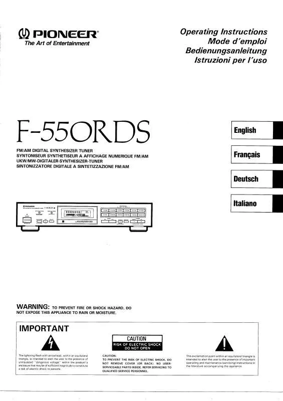 Mode d'emploi PIONEER F-550RDS