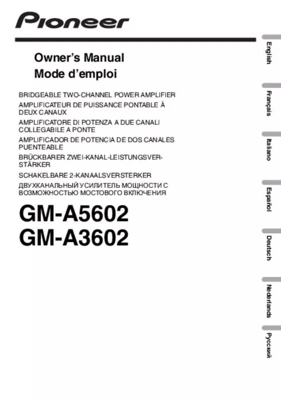 Mode d'emploi PIONEER GM-A5602