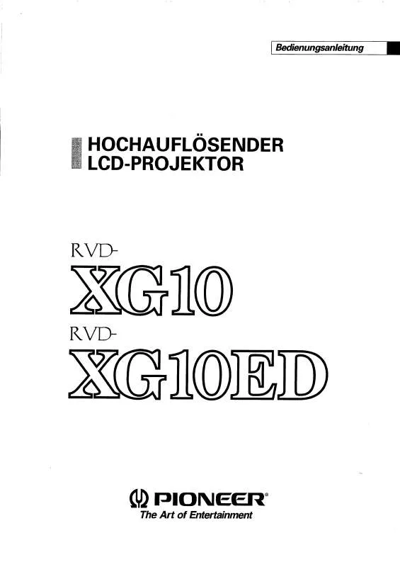 Mode d'emploi PIONEER RVD-XG10