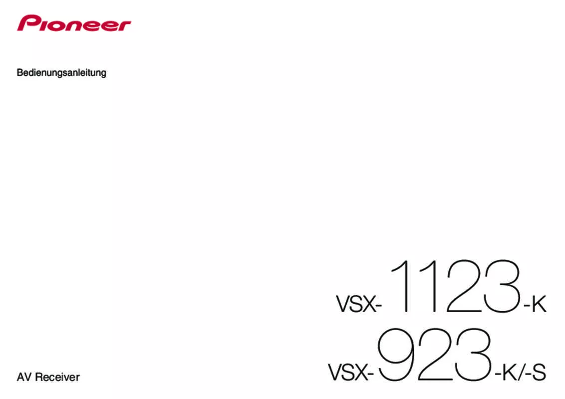 Mode d'emploi PIONEER VSX-923-K
