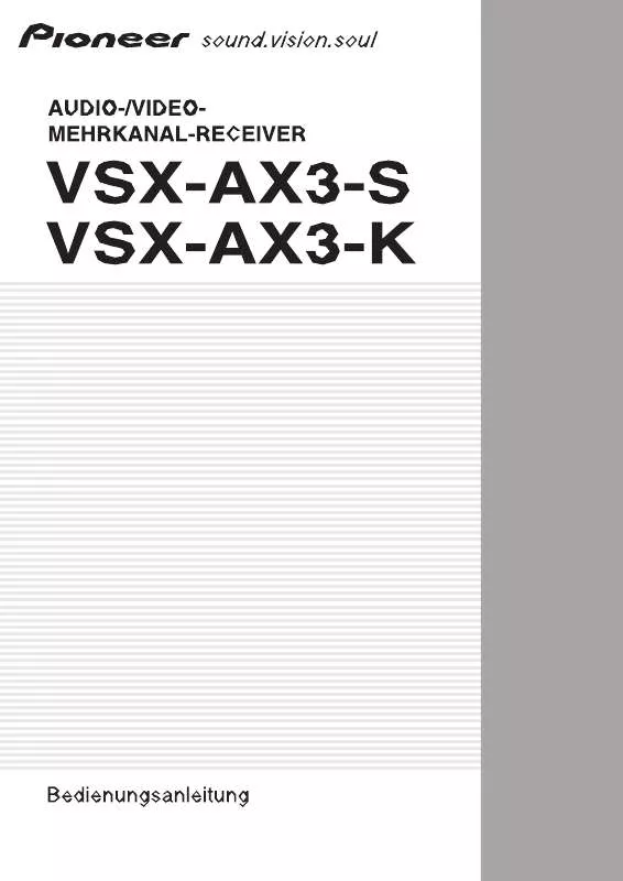 Mode d'emploi PIONEER VSX-AX3-K