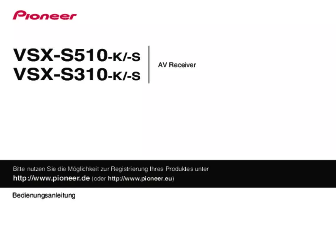 Mode d'emploi PIONEER VSX-S310-K