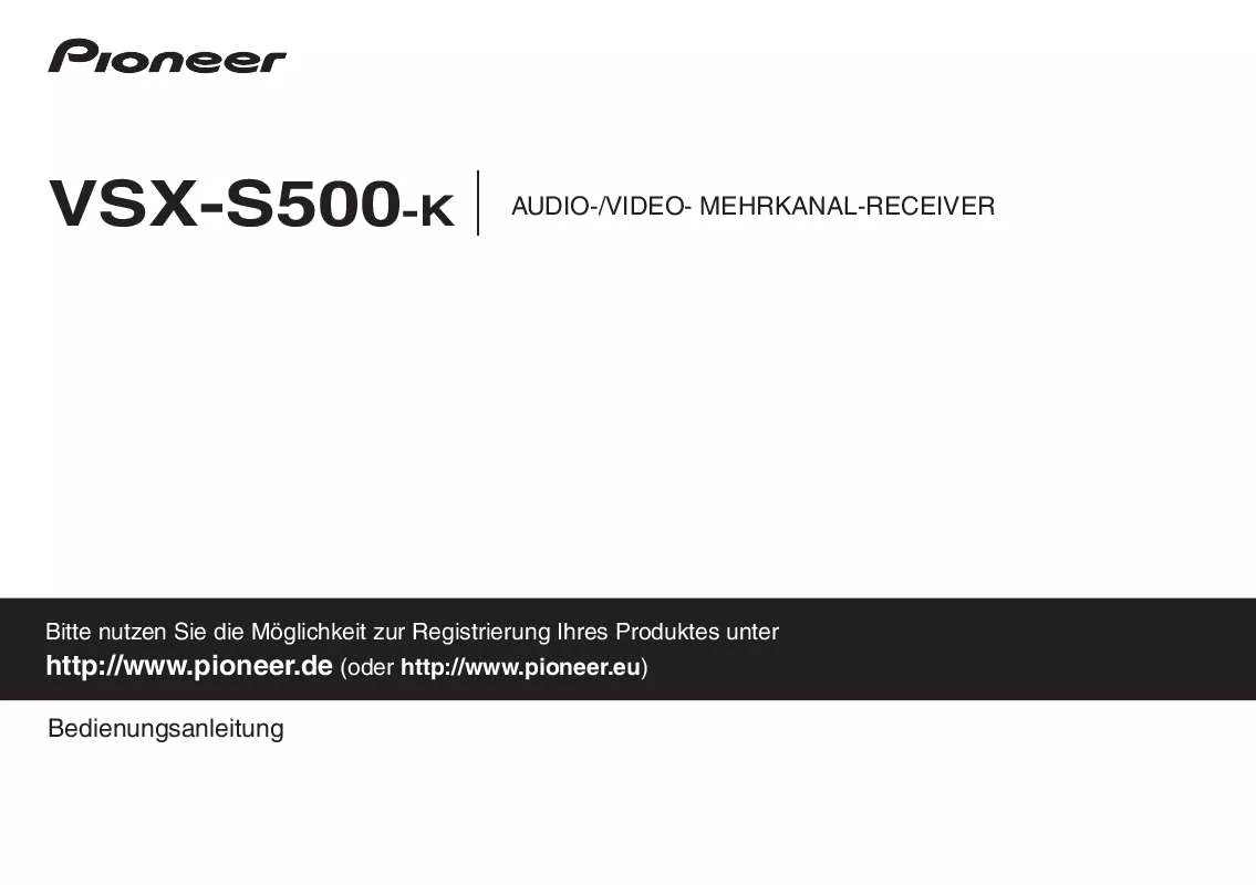 Mode d'emploi PIONEER VSX-S500
