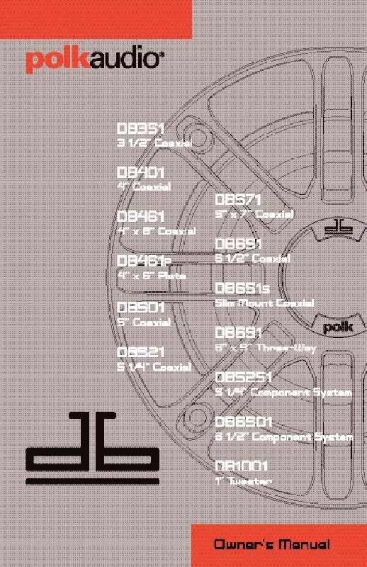 Mode d'emploi POLK AUDIO DB6501