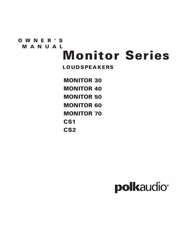 Mode d'emploi POLK AUDIO MONITOR 40