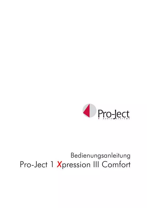 Mode d'emploi PRO-JECT 1 XPRESSION III COMFORT