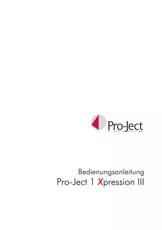 Mode d'emploi PRO-JECT 1 XPRESSION III