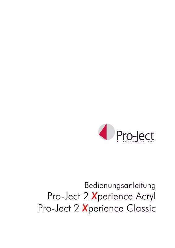 Mode d'emploi PRO-JECT 2 XPERIENCE ACRYL