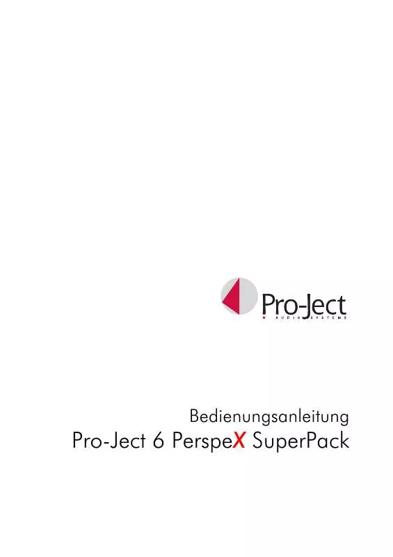 Mode d'emploi PRO-JECT 6 PERSPEX SUPER PACK
