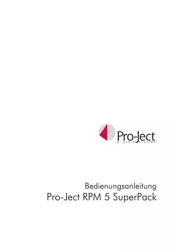 Mode d'emploi PRO-JECT RPM 5 SUPERPACK