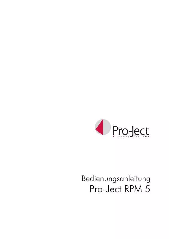 Mode d'emploi PRO-JECT RPM 5