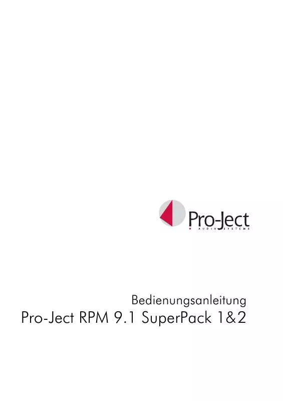 Mode d'emploi PRO-JECT RPM 9.1 SUPERPACK 2