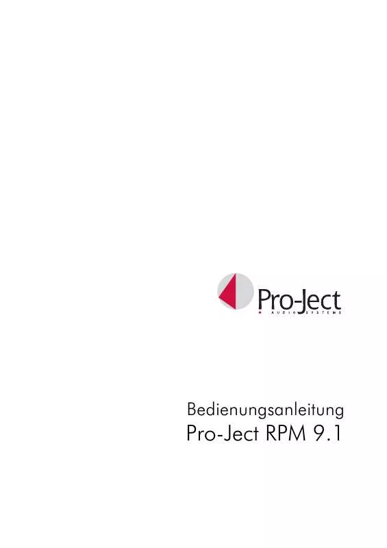Mode d'emploi PRO-JECT RPM 9.1