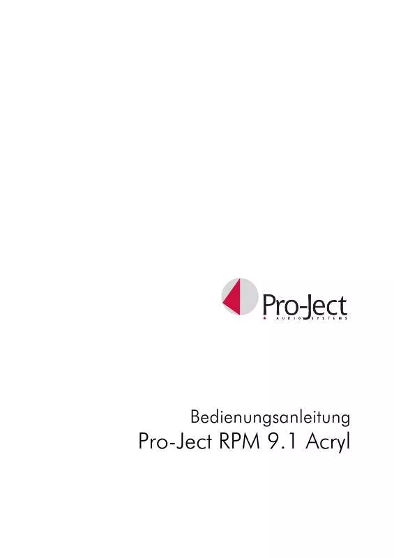 Mode d'emploi PRO-JECT RPM 9.1 ACRYL