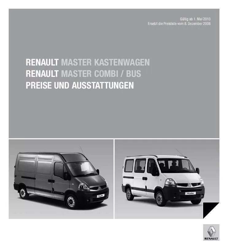 Mode d'emploi RENAULT MASTER COMBI BUS