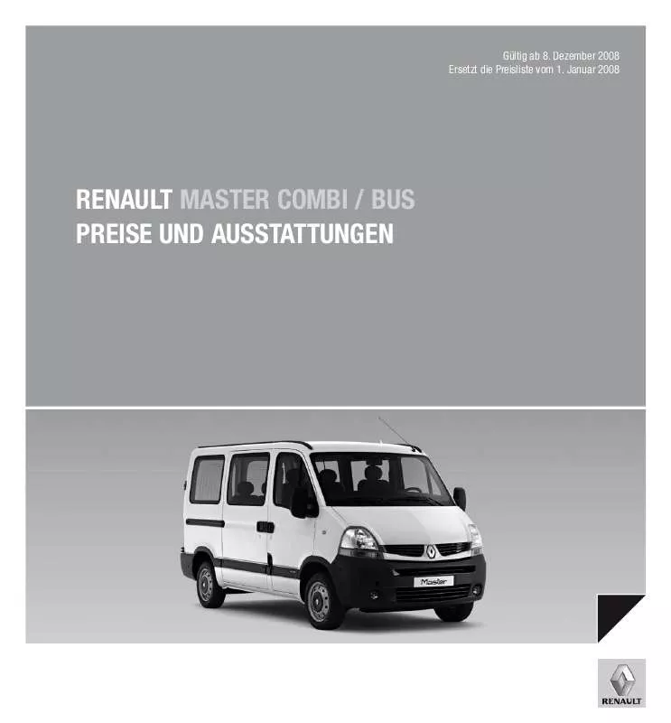 Mode d'emploi RENAULT MASTER COMBI