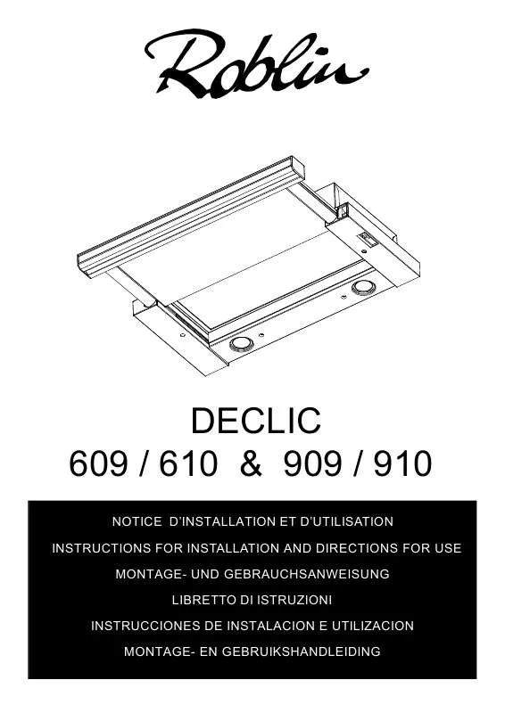 Mode d'emploi ROBLIN DECLIC 910