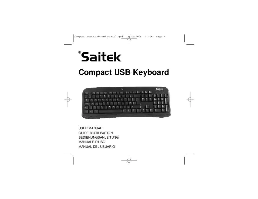 Mode d'emploi SAITEK COMPACT USB KEYBOARD